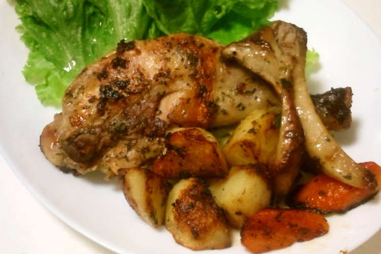 フライパンで鶏骨付きモモ肉のハーブ焼 レシピ 作り方 By こぎぺ クックパッド 簡単おいしいみんなのレシピが360万品