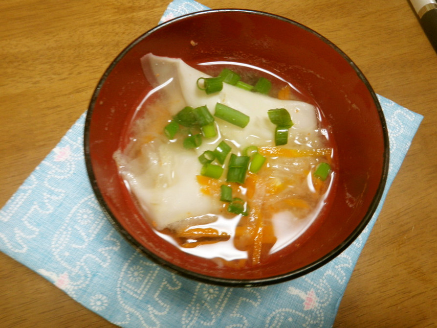 朝のお目覚めチーズワンタン味噌スープの画像