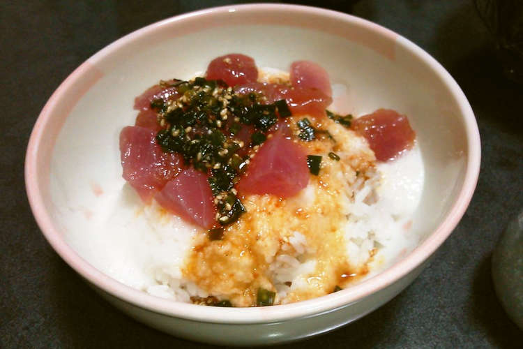 中華風 山かけまぐろ丼 レシピ 作り方 By あつうさこ クックパッド