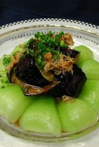 揚げ茄子と青梗菜のトロシャキ中華風サラダ