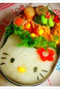 簡単＊キティちゃん弁当(キャラ弁)