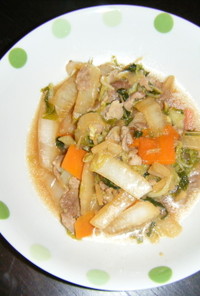 白菜と豚肉の生姜炒め