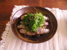 なすと豚ロースのぐるぐる巻