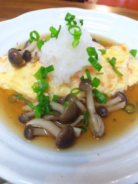 きのこあんかけオムレツ☆おろしのせ