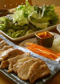 韓国料理サムギョプサル。