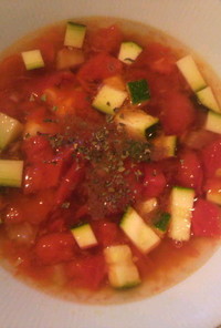 夏野菜たっぷりヘルシートマトスープ☆