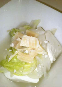 白菜と塩麹豆腐の貝柱煮