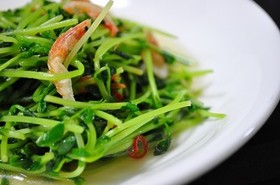 豆苗の中華風炒め