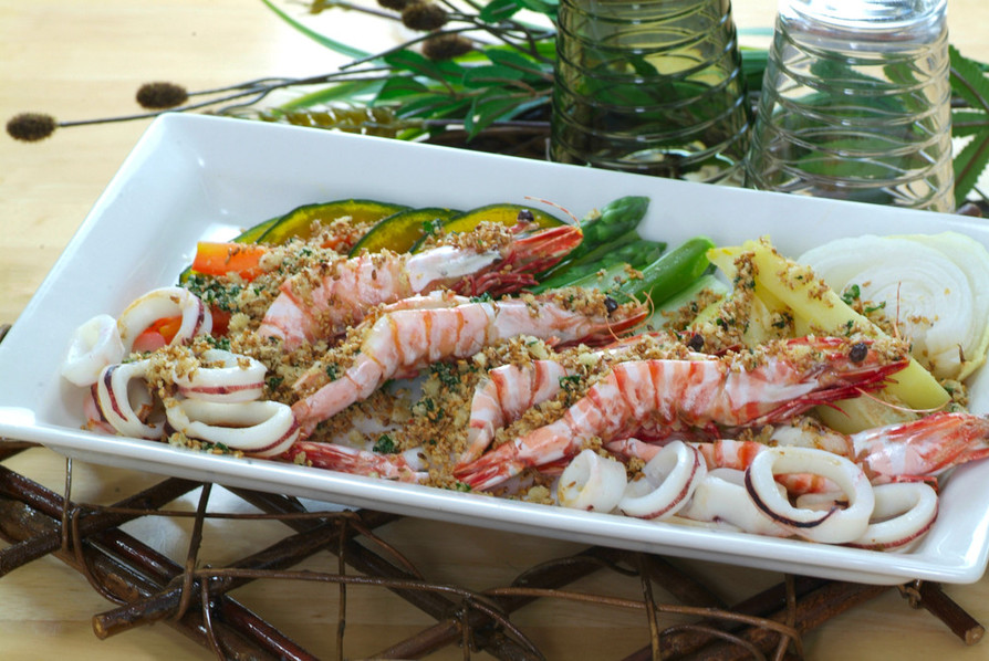 ガーリック金ごまの旬野菜と海鮮のグリルの画像