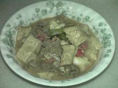 明太肉豆腐の写真