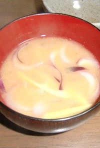 紫玉ねぎと筍のお味噌汁