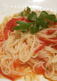 素麺を使った、冷製トマトのカッペリーニ