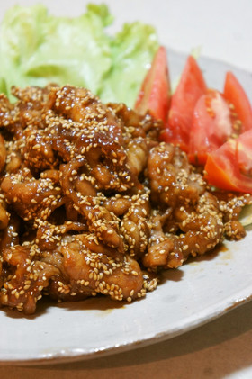 すっぱ甘辛の豚小間焼き