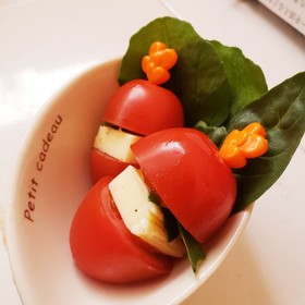 お弁当に★簡単ミニトマトのプチカプレーゼ