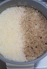 ✿緑玄米＆白米　同じ釜での炊き方✿