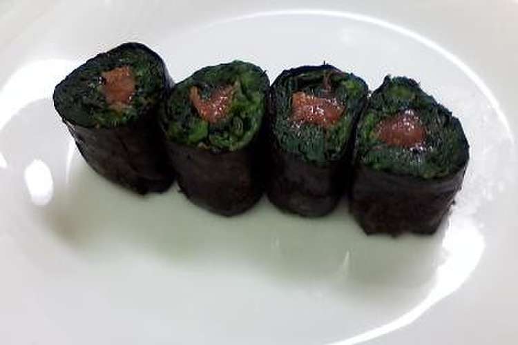 お弁当に ほうれん草梅海苔巻き レシピ 作り方 By ちぃくぅぴぃ クックパッド 簡単おいしいみんなのレシピが363万品