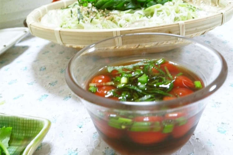 ニラ素麺 トマト梅つけダレ レシピ 作り方 By はるママ クックパッド 簡単おいしいみんなのレシピが360万品