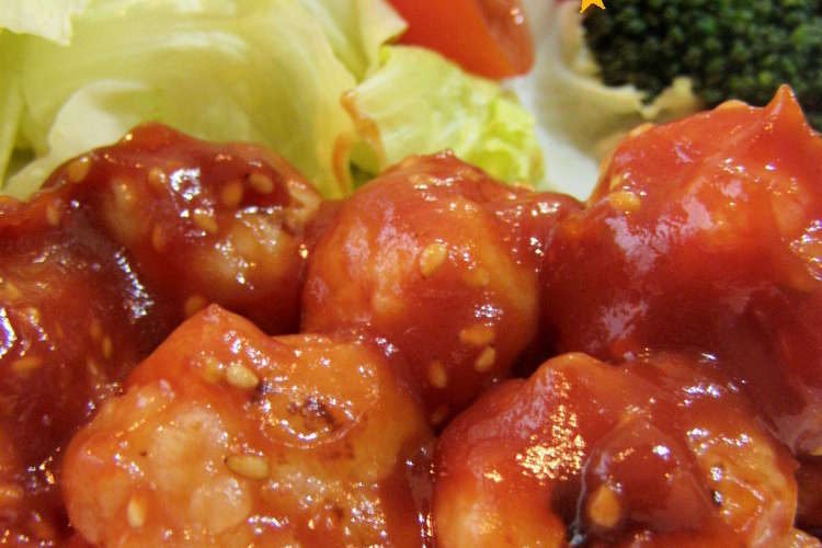 はんぺん エビ団子のトマトソース味 レシピ 作り方 By パルトラ牧場 クックパッド