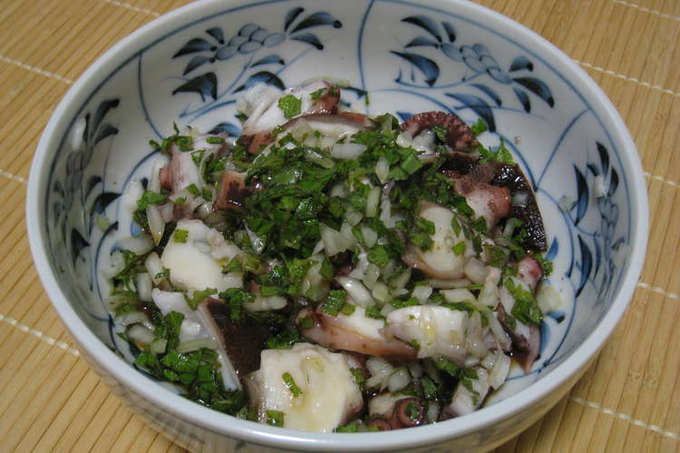 青じそ 玉葱でポン酢たこのさっぱり夏あえ レシピ 作り方 By ﾋﾟｰさんのﾟｰﾟﾟ クックパッド 簡単おいしいみんなのレシピが350万品