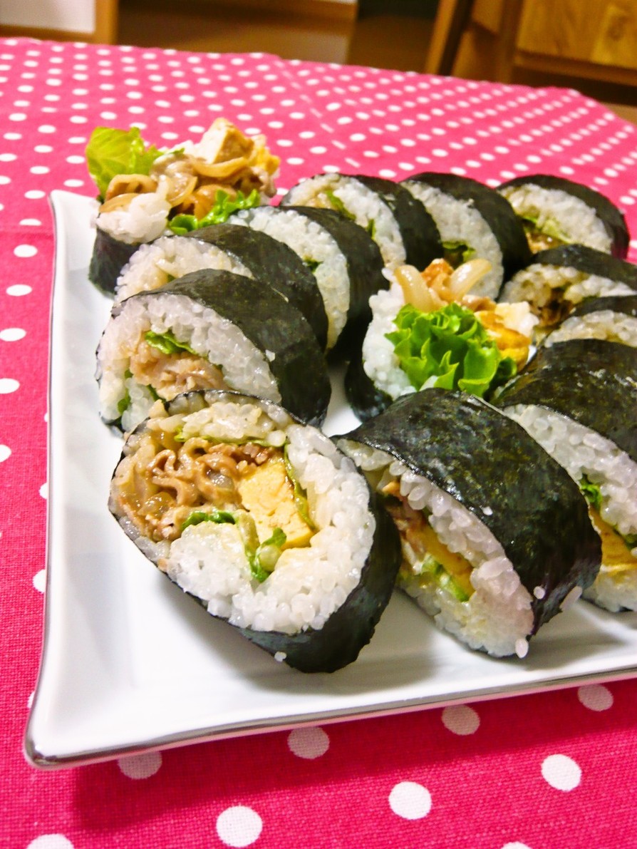 ✿簡単！韓国風豚バラ肉の巻き寿司✿の画像