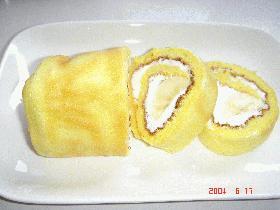フライパンで焼くバナナロールの画像