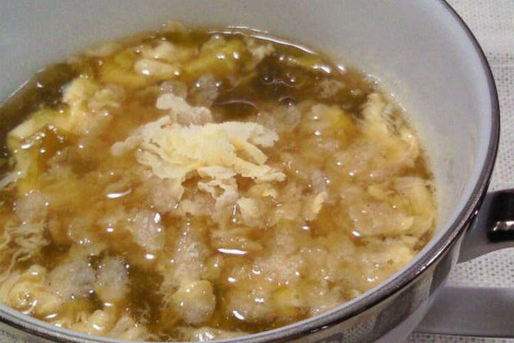 夜食にどうぞ 上品かきたまのりスープ レシピ 作り方 By マーキュリー ベース クックパッド