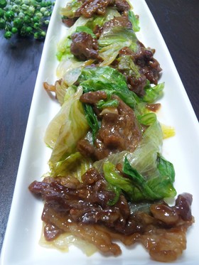 牛肉とレタスの炒め・中華風に♪