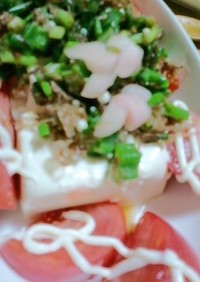おくらと新生姜の豆腐サラダ