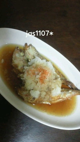 ハタハタ干物のから揚げ~大根おろしで~