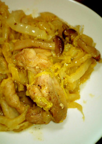 鶏肉と白菜のマヨカレー炒め