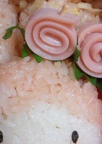 キャラ弁に☆簡単魚肉ソーセージバラ