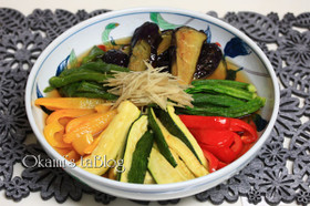 夏野菜の揚げびたし