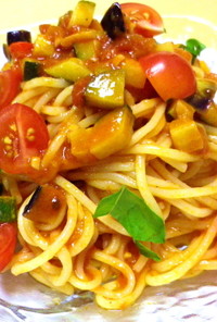 夏野菜の冷製トマトスパゲッティー