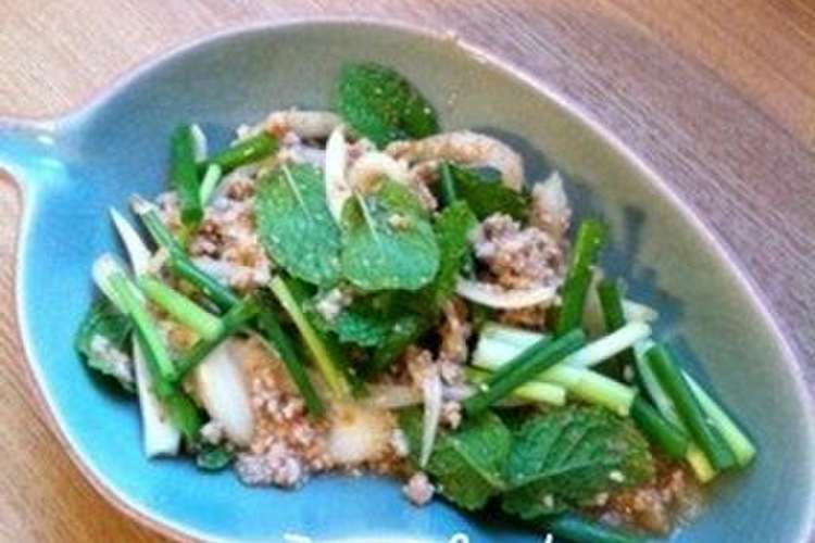 私のタイ料理 ひき肉とミントのサラダ レシピ 作り方 By Ktkt1009 クックパッド 簡単おいしいみんなのレシピが357万品