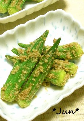 簡単あと一品*オクラのどっさりごま和え