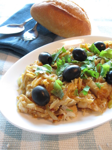 【ポルトガル料理】鱈とポテトの卵とじの写真