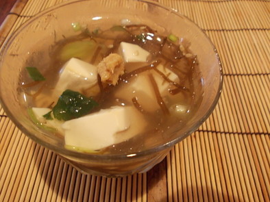 豆腐ともずくスープのゼリージュレの写真