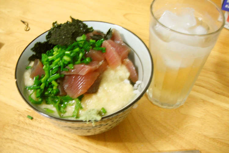 夏バテ防止 山かけマグロ丼 レシピ 作り方 By ねこじゃらし３８ クックパッド