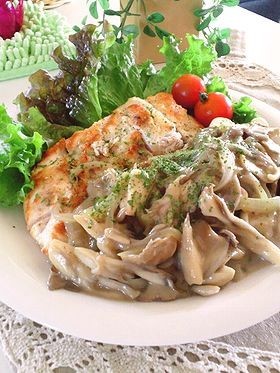 チキンソテーの舞茸ソース