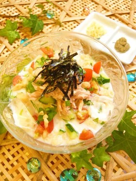 さっぱり!ひんやり♪豆乳味噌冷汁ご飯