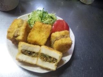 高野豆腐の肉味噌サンドフライの写真