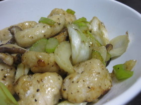 セロリが香る♪鶏から揚げの香味中華炒め