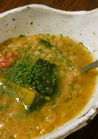 10分煮るだけレンズ豆と南瓜のスープ