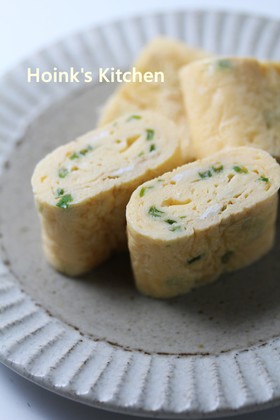 *ネギ塩味の卵焼き*