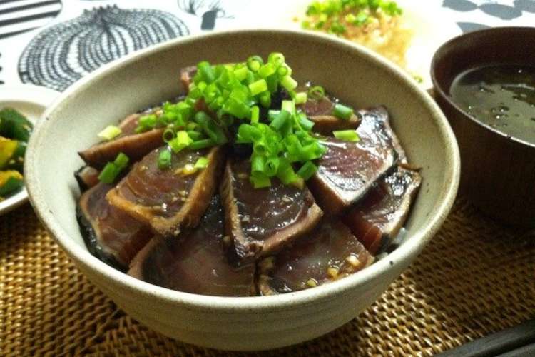 鰹のたたきで漬け丼 レシピ 作り方 By Jam クックパッド 簡単おいしいみんなのレシピが353万品