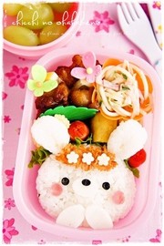 *キャラ弁*簡単★お花冠のうさぎちゃんの写真