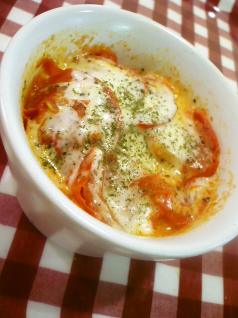 お弁当に❀じゃが芋とトマトのチーズ蒸し♬の画像
