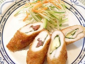 ササミのチーズ・梅しそフライ♪