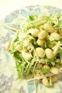 簡単★水菜と大豆のツナサラダ