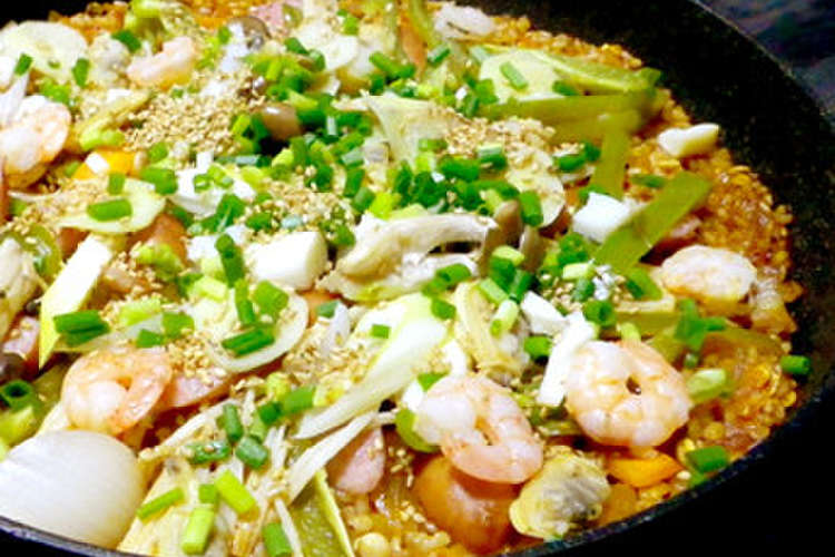 ピリ辛豚キムチパエリア レシピ 作り方 By あひる課長 クックパッド 簡単おいしいみんなのレシピが360万品